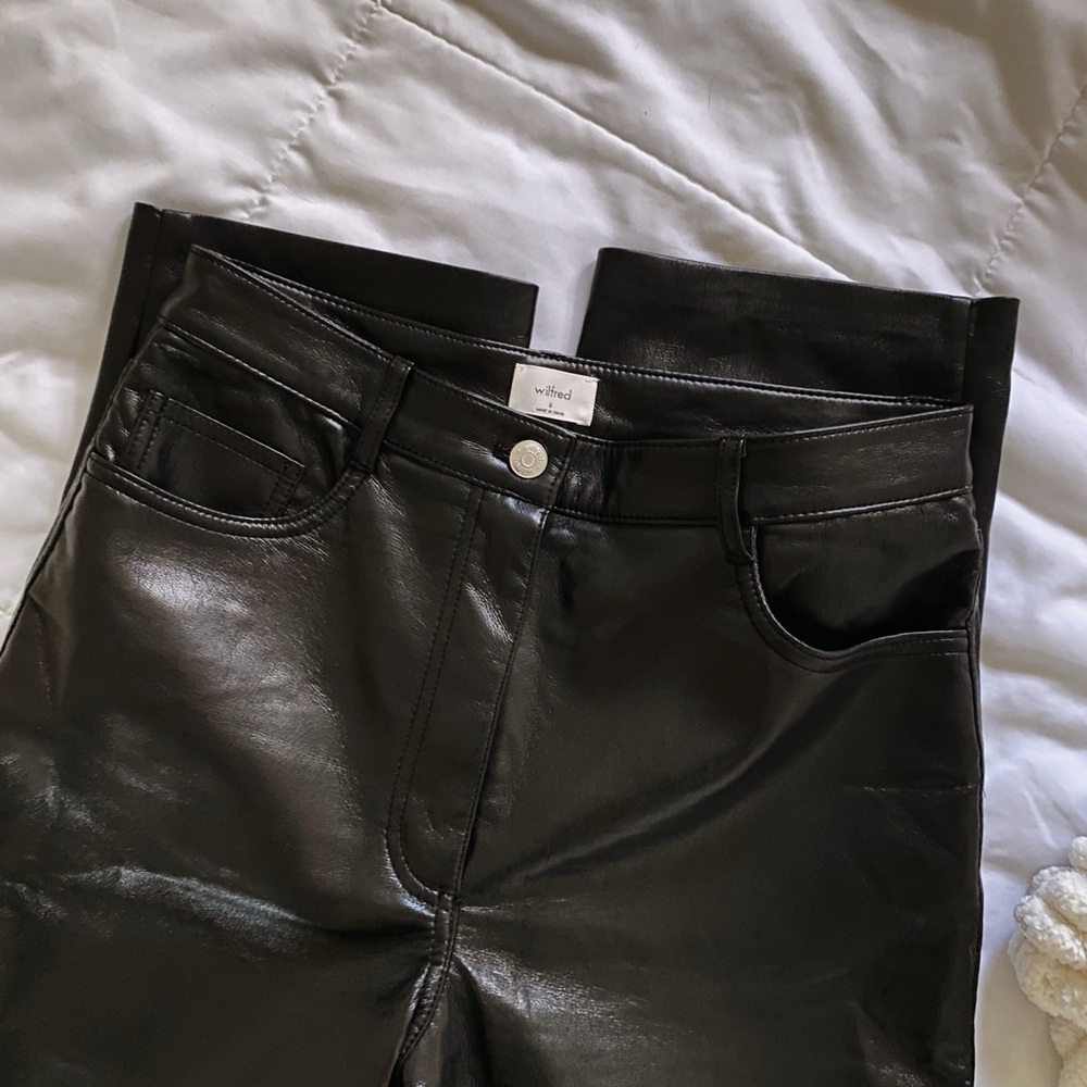 Aritzia Wilfred High-Wasted Vegan Leather Melina Pants